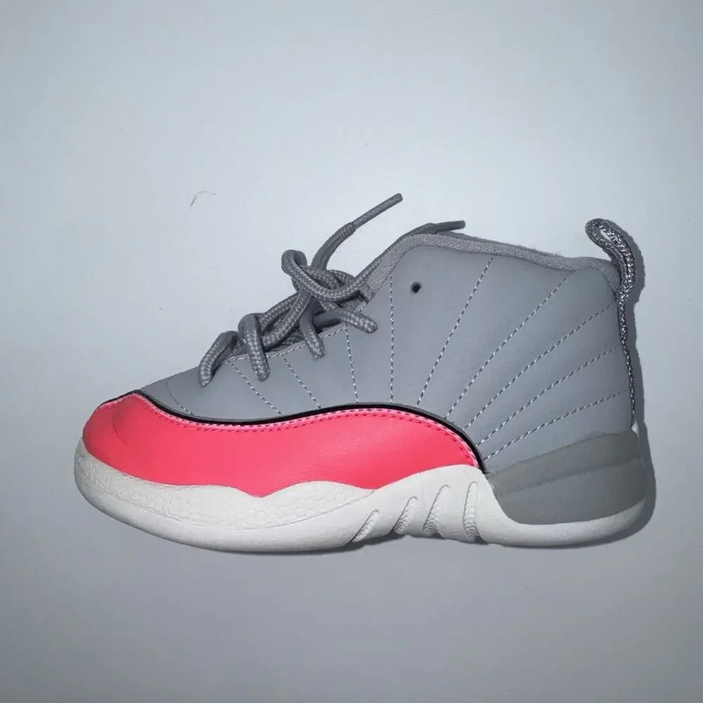 Air Jordan 12 Retro Racer Pink Wolf Grey Toddler 9C 819666-060 Shoes